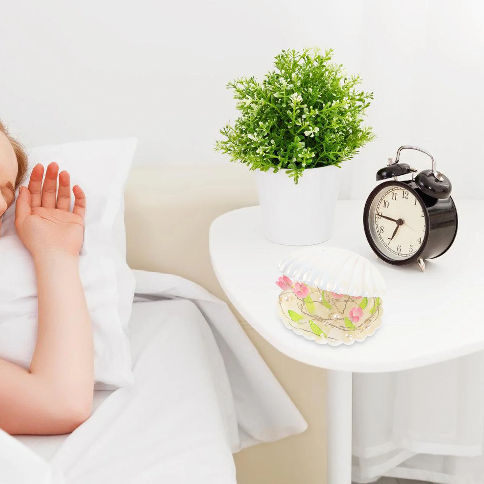 1 مجموعة اليدوية DIY توليب قذيفة ضوء الليل ديكور مصباح غرفة النوم السرير الجدول ضوء رومانسية الدافئة توهج DIY توليب ليلة مصباح