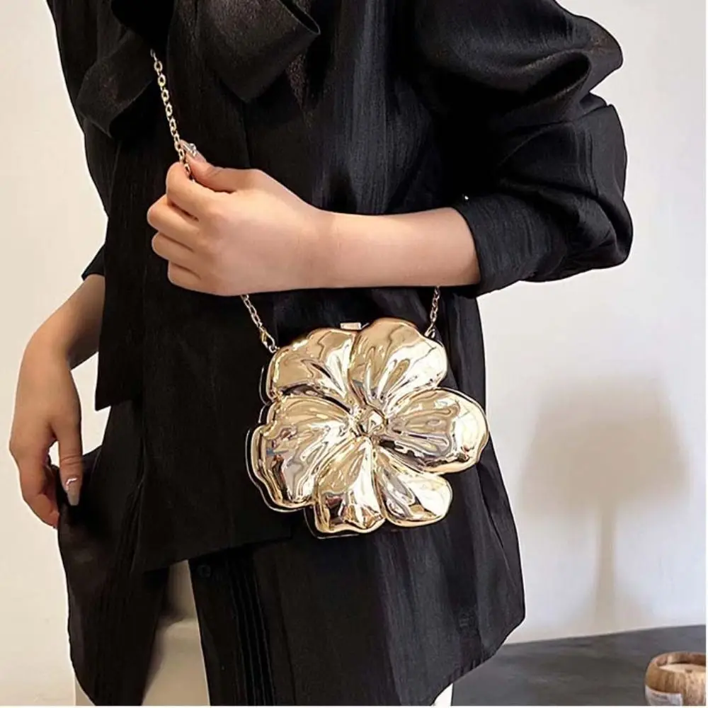 

Acrylic Bright Flower Shoulder Bag Korean Style Mini Messenger Bag Banquet Chain Bag Handbag Lipstick Bag Funny Party Bag Gift