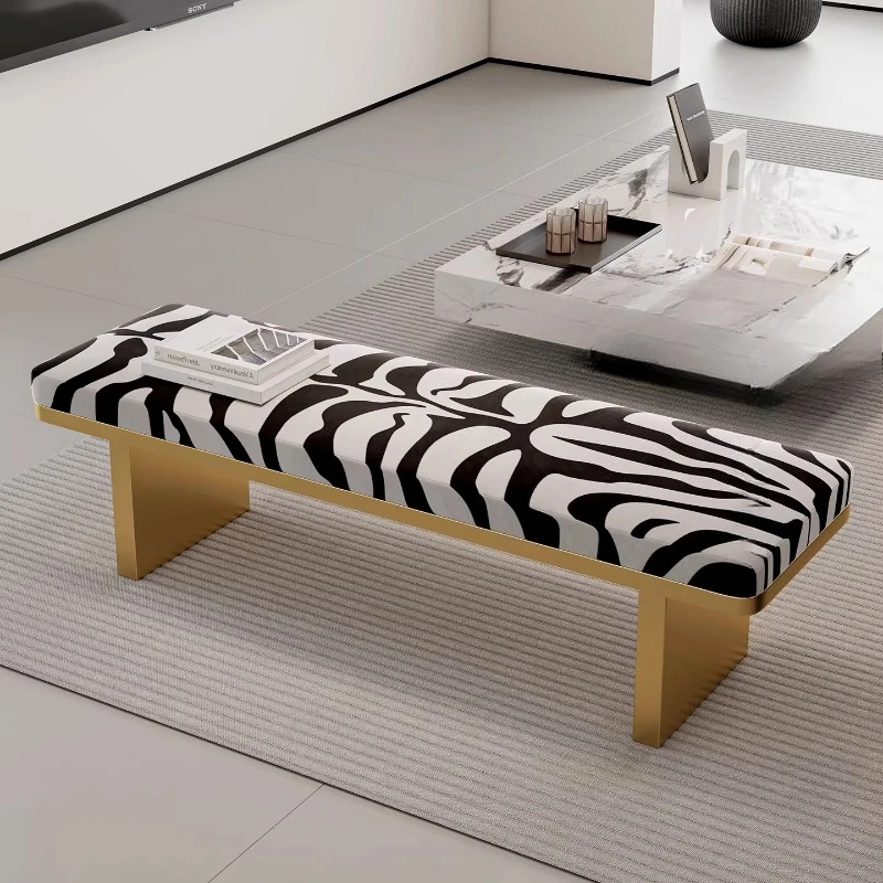 Luxury Entryway Bench Long Upholstered Shoe Stool for Bedroom End of Bed Seat Hallway Minimalist