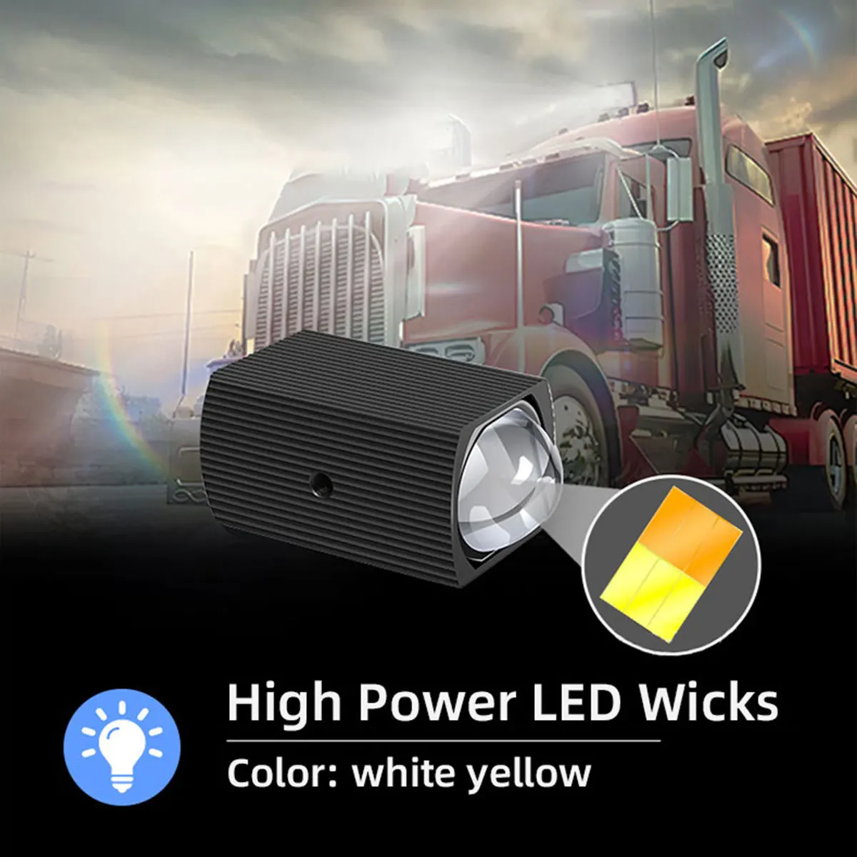 2pcs Super Slim LED Sportlight Dual Beam Bi-Led Projector Grill Lights for Car Front Headlight ATV Offroad 4x4 12V 24V with Fun