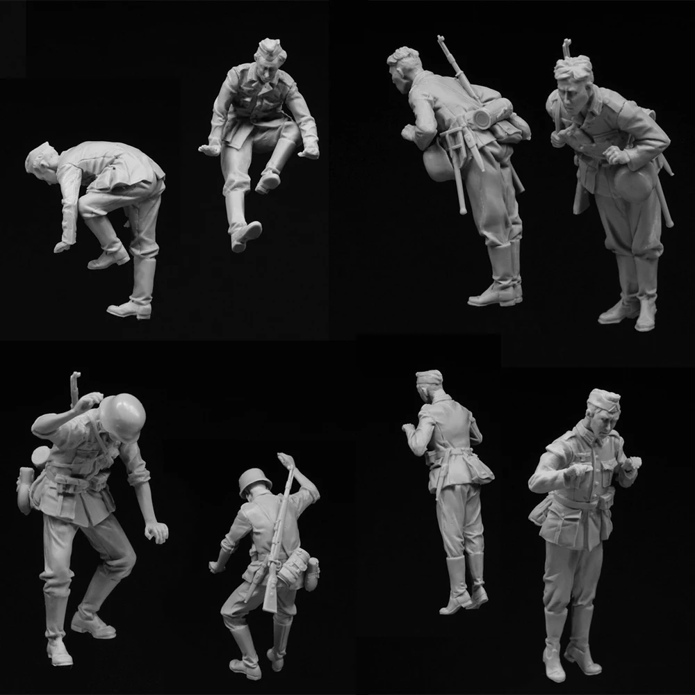 1/35 Resin Model Figure Kits GK , Eight People，No Tank，Military Theme，Unassembled And Unpainted,349B