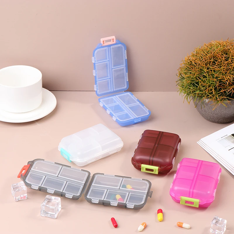 1Pc 10 Grids Weekly Medicine Pill Box Pills Dispenser Organizer Tablet Pillbox Case Container Portable Drug Divider Drug Box