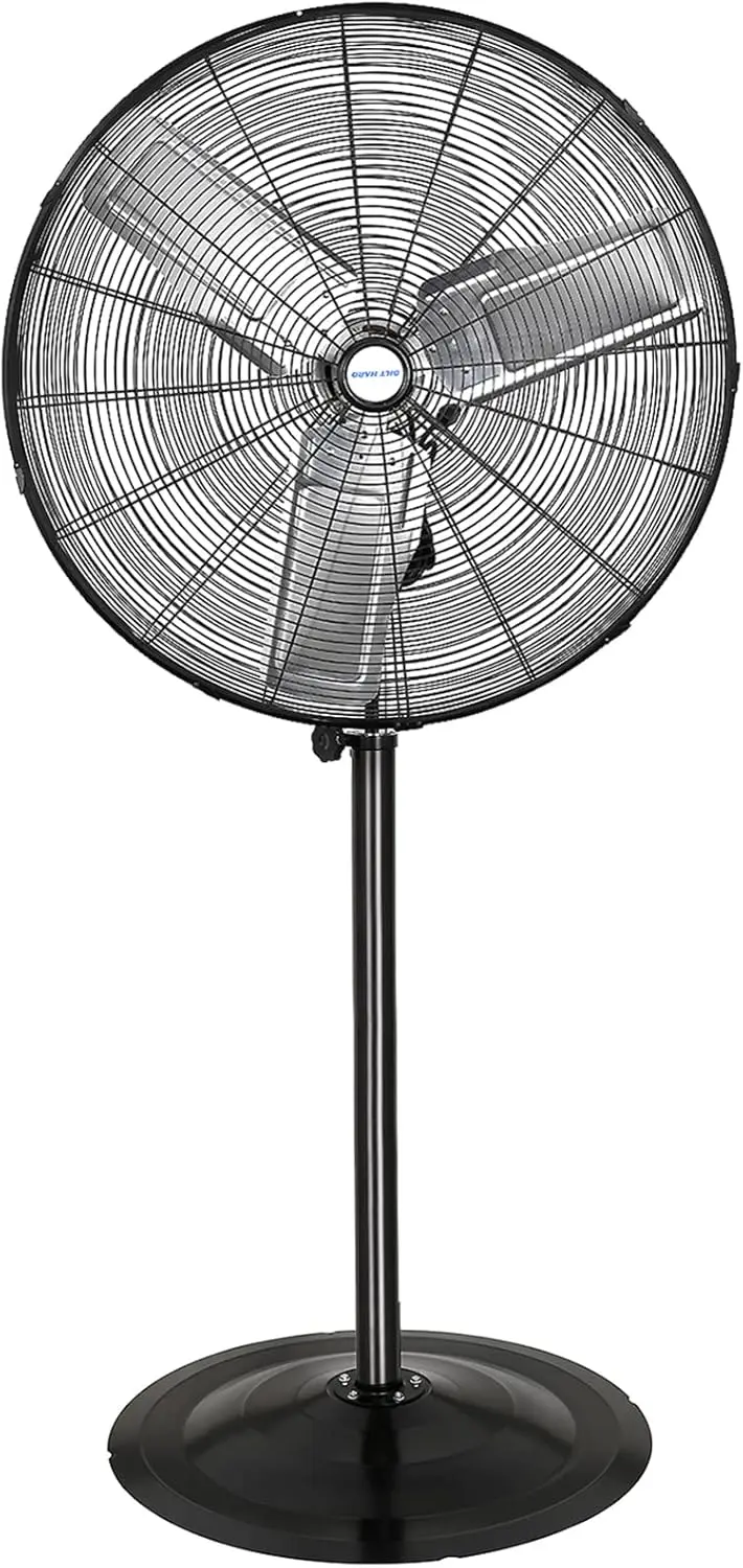 

30" High-Velocity Industrial Pedestal Fan, 3-Speed Heavy Duty Oscillating Stand Fan with Aluminum Blades and Adjustable Height