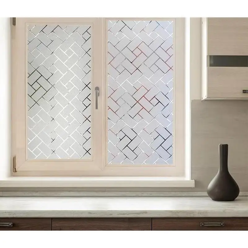 Self Adhesive Window Privacy Film Glass Window Sticker Decorative Frosted Film For Home Office Bathroom UV Protection