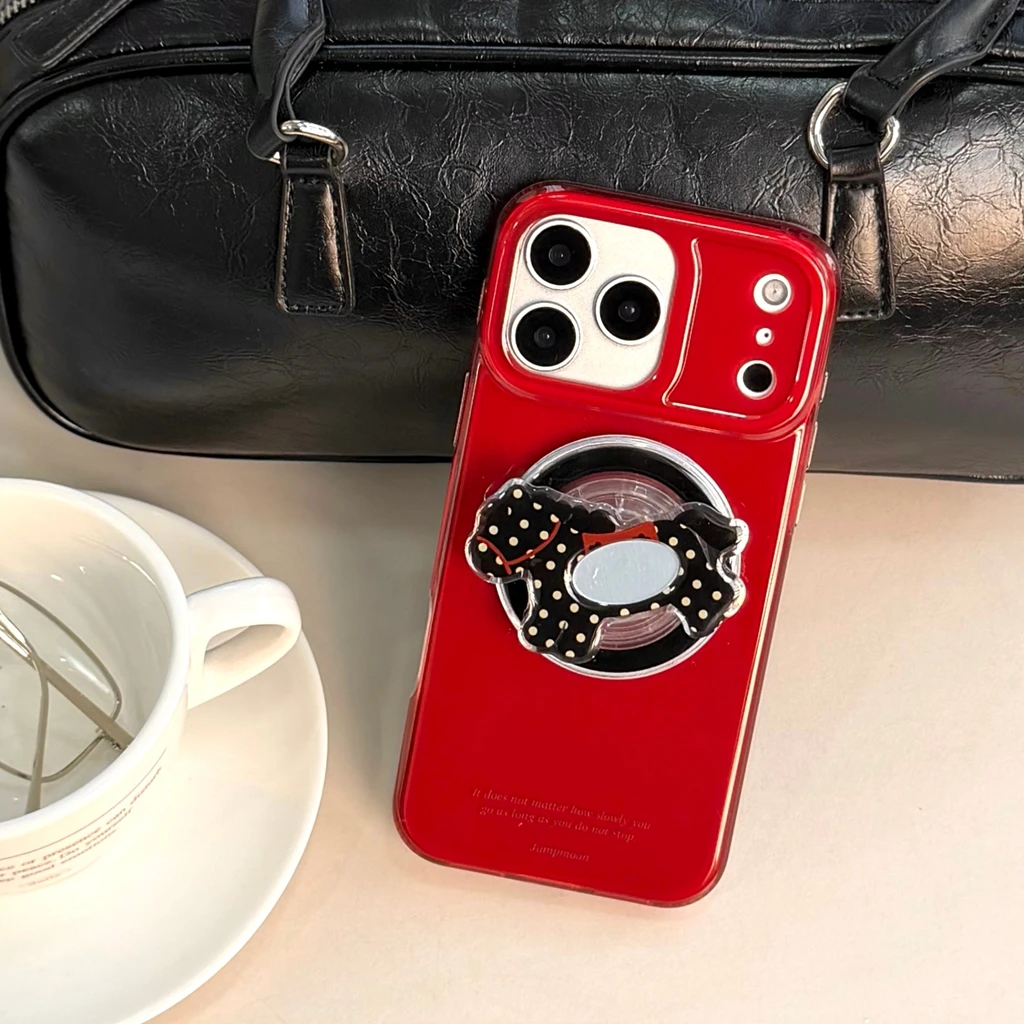 

Модный прозрачный блестящий зеркало с сердечком и держателем, магнитный противоударный чехол для телефона для iPhone 17, 16, 15, 14 Pro Max