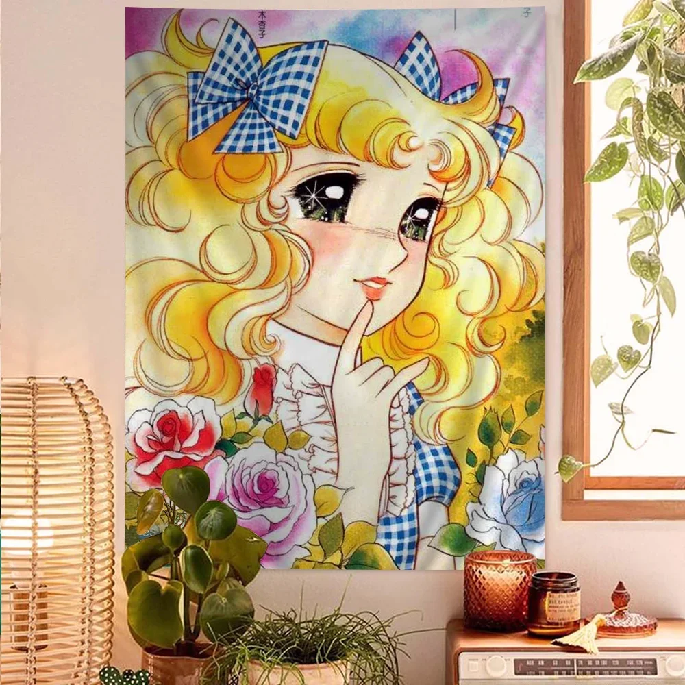 Anime Manga Candy Anime Colorful Tapestry Wall Hanging Bohemian Wall Tapestries Mandala Wall Hanging Sheets