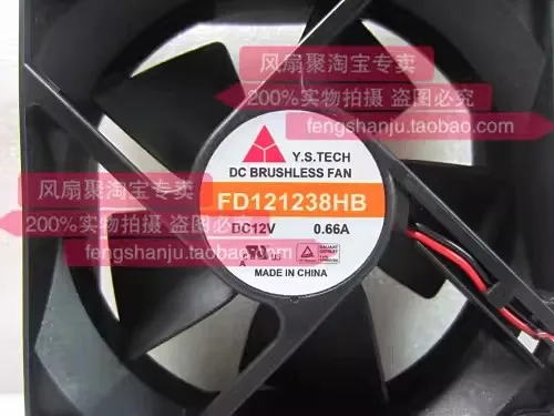 Free shipping, brand new original FD121238HB 12038 12V0.66A dual ball cooling fan