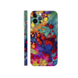 Colorful Paintings Rear Sticker For iPhone 15 14 13 12 11 Pro Max Soft Protector  Side Wrap Skin Sticker Back Film