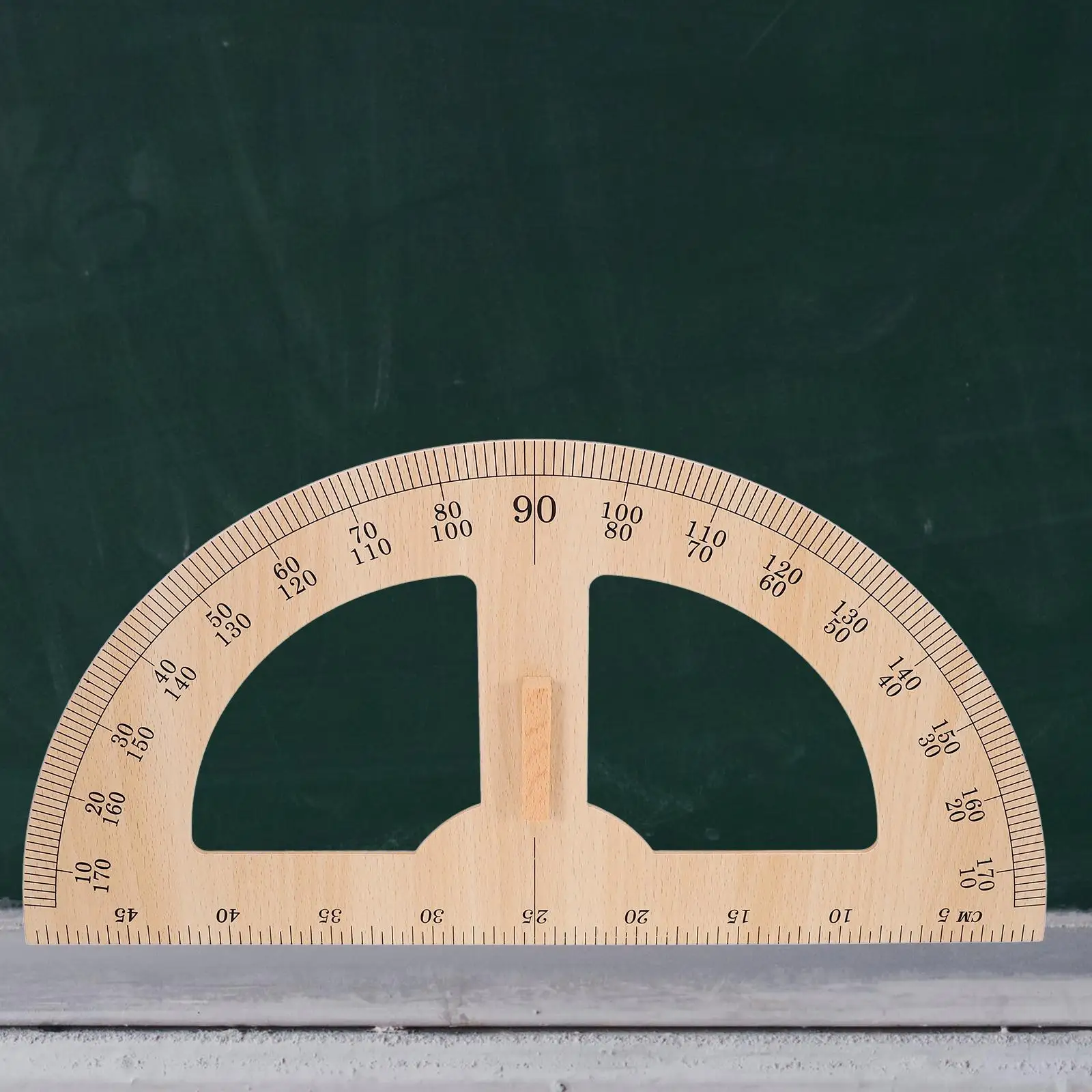 Wood Measuring Ruler Large Teaching Tool Handle Classroom Protractor Aids Blackboard Rulers Reusable Gauge Student