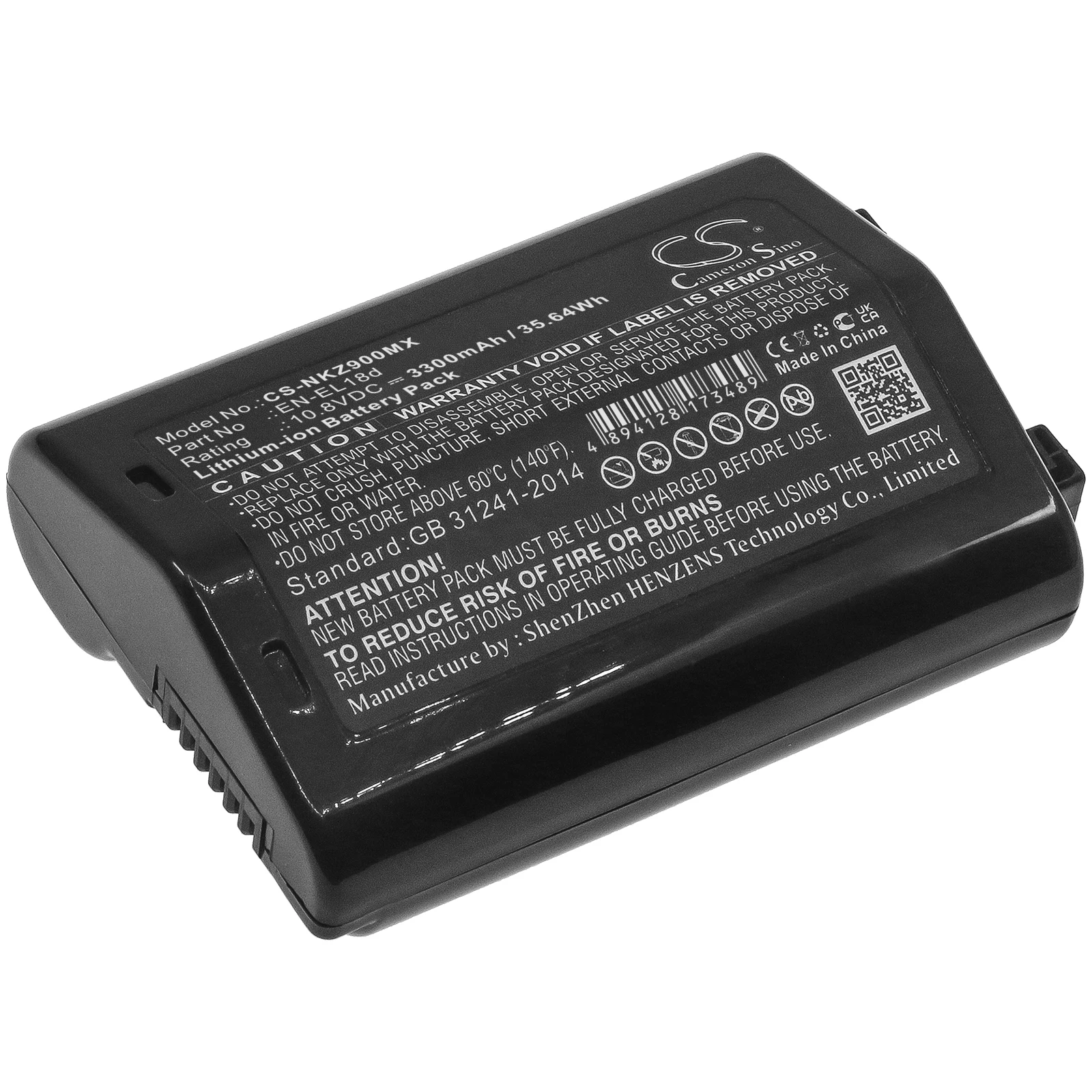 

CameronSino Camera Battery EN-EL18d for NIKON D6,Z9 10.8V/2600mAh/3300mAh High Capacity