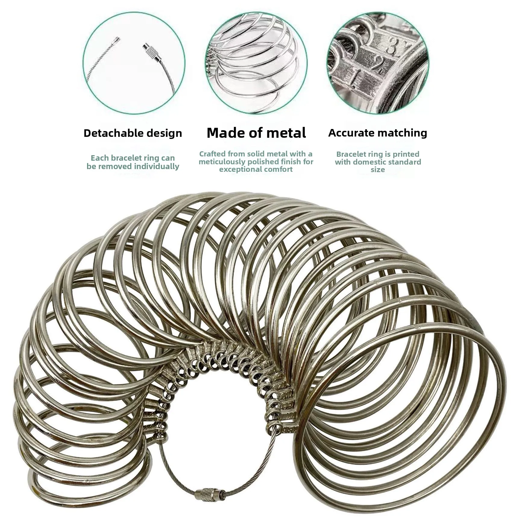 Metal Bangle Sizer Gauge Wrist Measuring Tool for Bracelet Jade Bangle Ring Size Measurement and Fitting