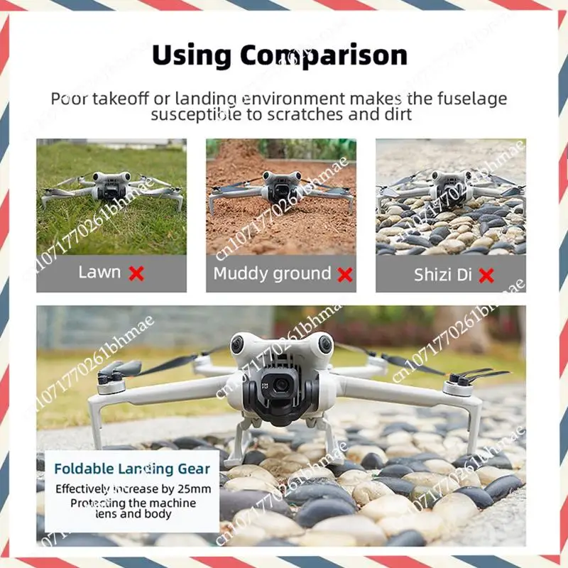 -A21Z para DJI MINI 4 PRO soporte de refuerzo trineo multifuncional tren de aterrizaje marco de protección de aterrizaje accesorios de elevación