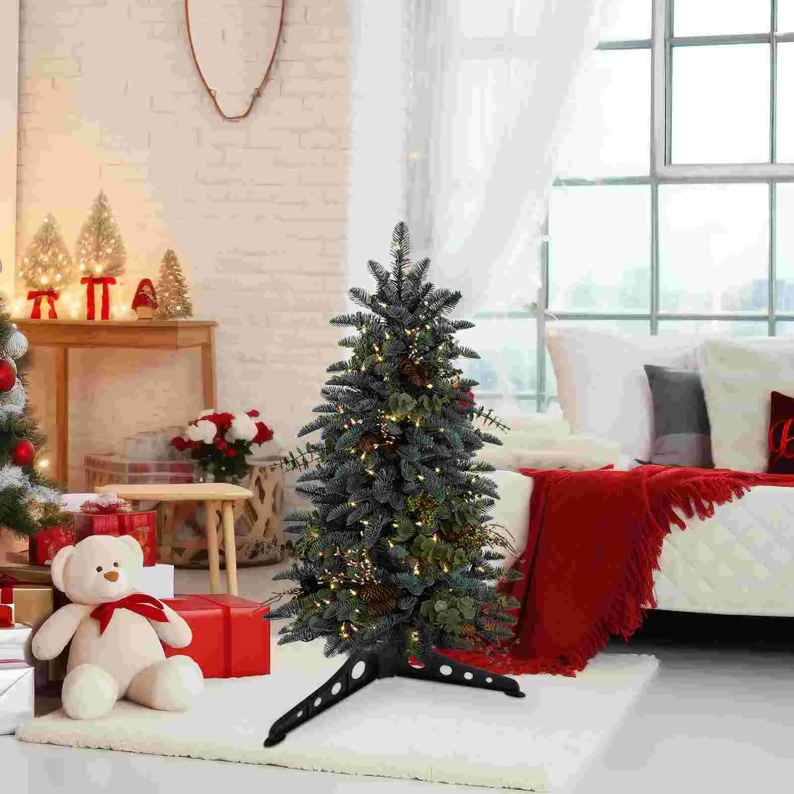 150cm Detachable Artificial Christmas Tree Stand Strong Material Smooth Edges Anti Corrosion Easy Install Xmas Decor