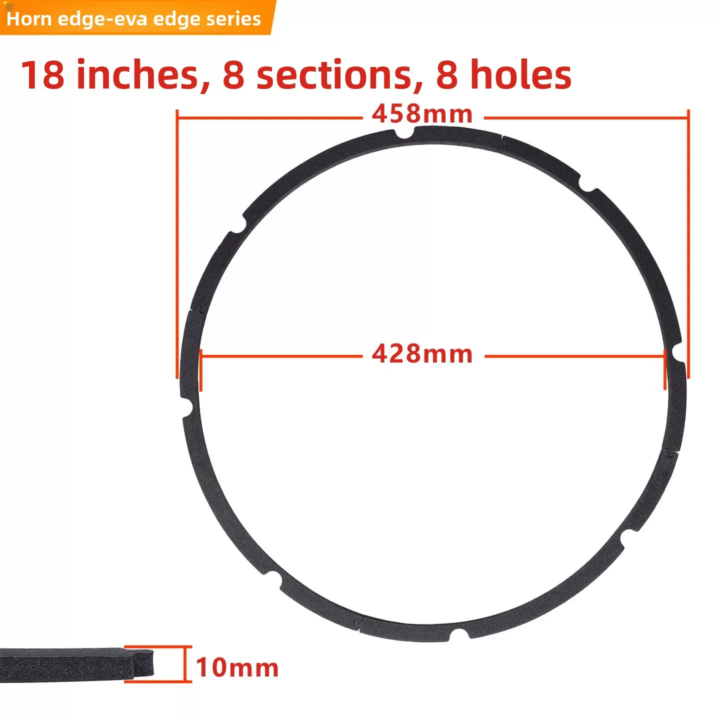 MW Audio 2PCS luidspreker EVA-schuimrubberen afdichtingsring 4"-18", woofer randafdichtingsring voor reparatie