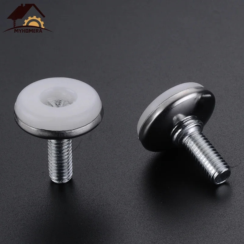 Metal Furniture Legs Anti-Slip Base, M6, M8 Screw, Table Cabinet Leg Pad, nivelador de pés de nivelamento ajustável, 15mm-25mm, 4 Pcs