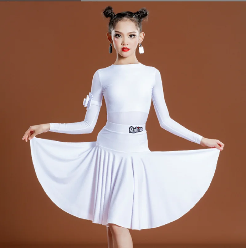 

Hot Sale New Children Ballroom Dance Dress Girls Competition Latin Dance Dress High Quality Kids Performance Costume Skirts