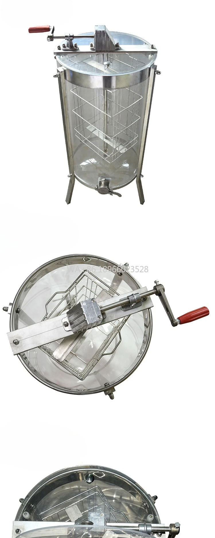 

Handle Honey Extractor Beekeeping Tool 2 Frames Stainless Steel Manual