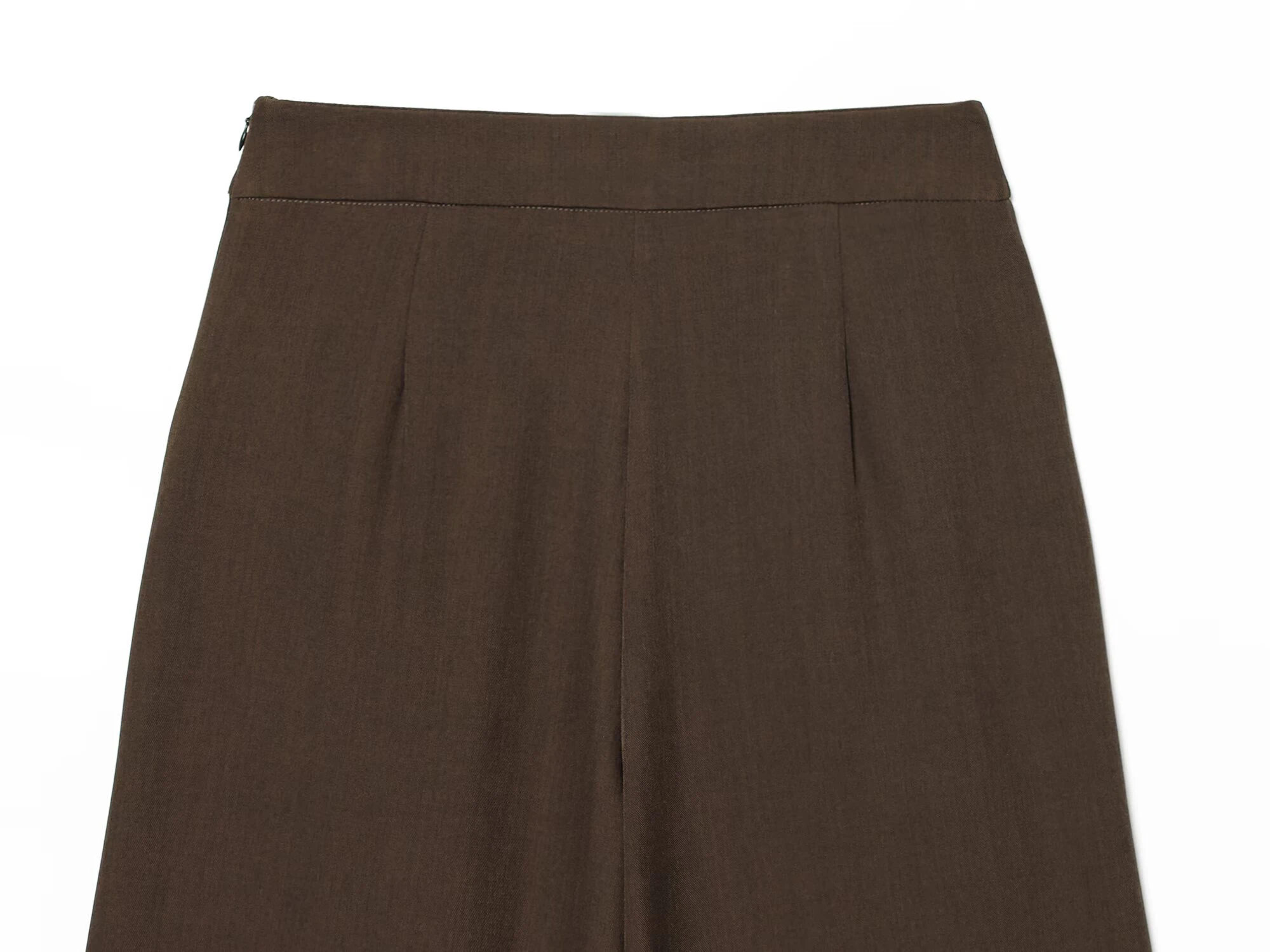 شتاء جديد وصول المرأة مكتب فرنسي نمط بسيط عادية عالية الخصر زرر واسعة الساق سبعة ثمانين السراويل