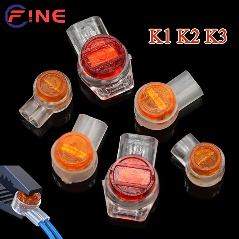 Wire Splice Connector  insulated K1 K2 K3 Connector Waterproof Wiring Network Cable Telephone Line Terminal