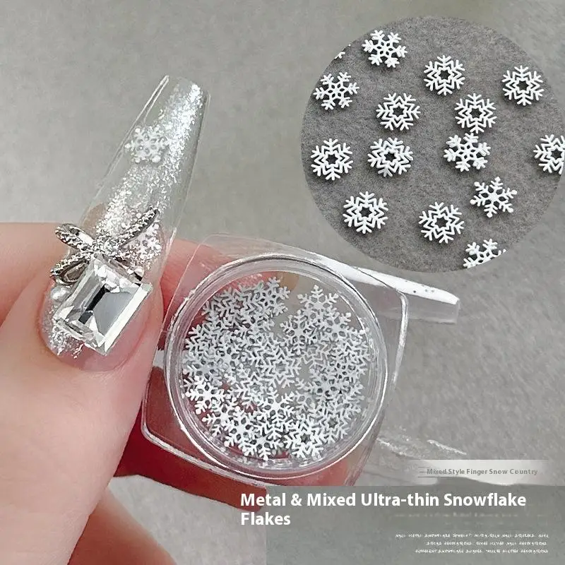 Flocon de neige Nail Art flocons ongles paillettes scintillantes flocons de noël paillettes Nail Art décoration autocollant conseils breloque pour ongles