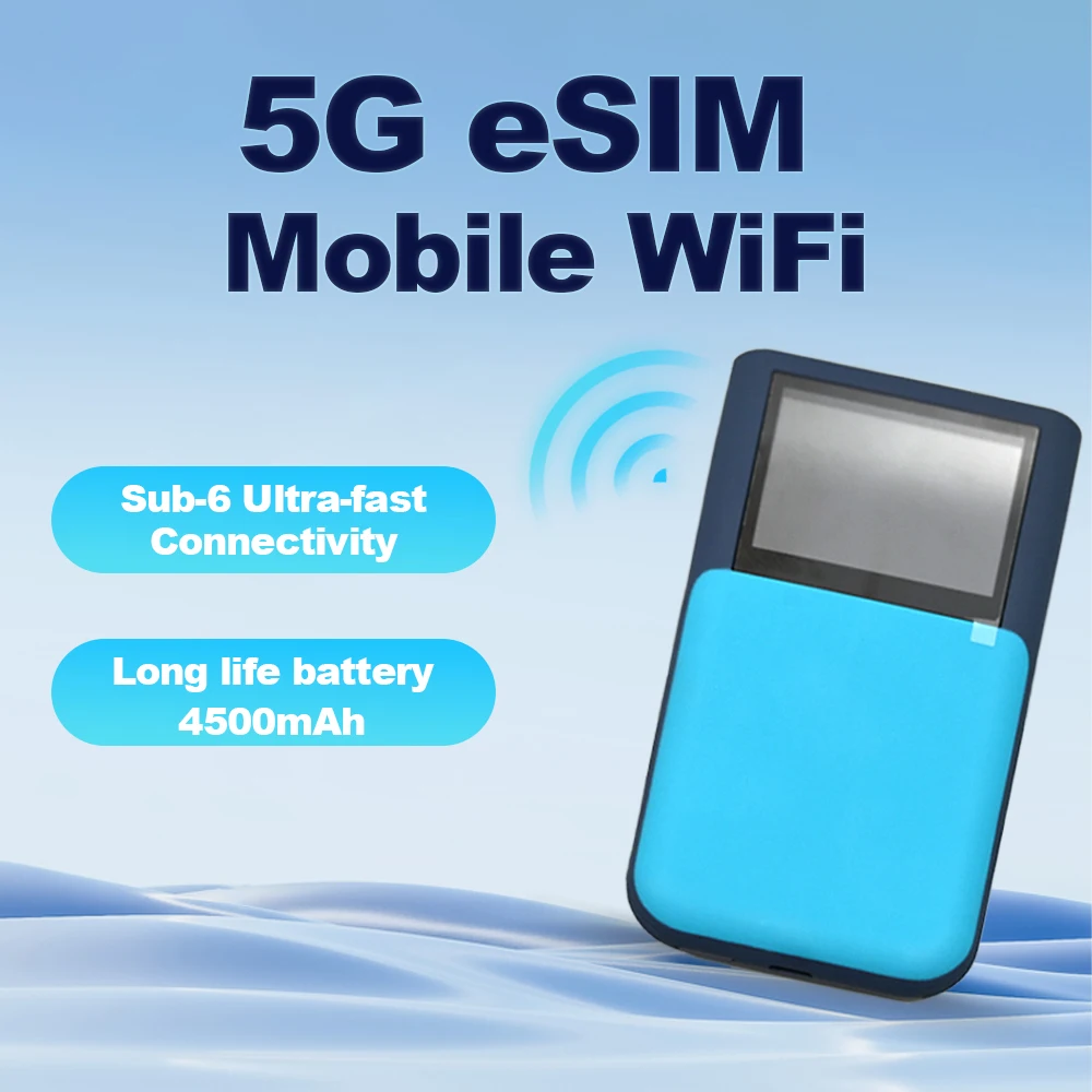 Universal Portable 5G Mifis Esim Hotspot Cellular Wi-Fi Mobile Mifis Router 4500mAh Battery Wifi6 5G Router With Card Slot