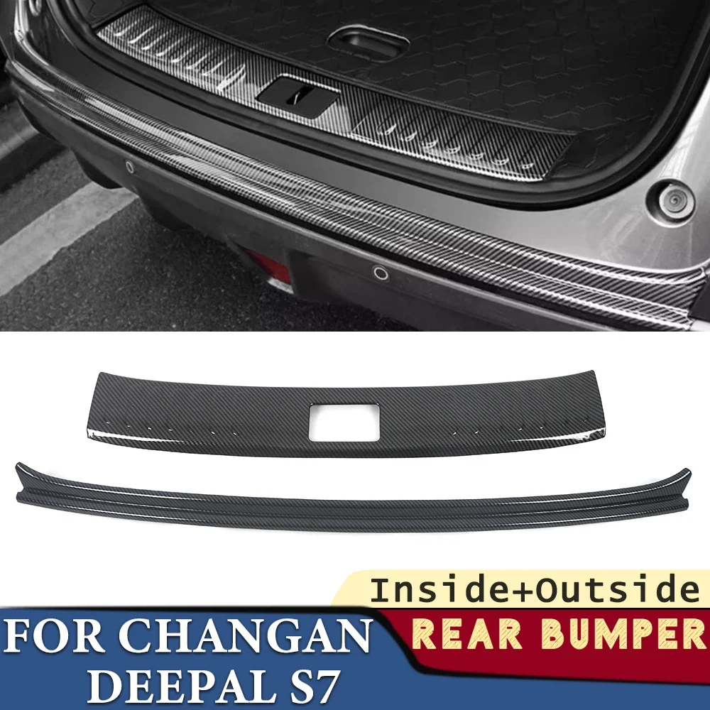 Trunk Bumper for Changan Deepal S7 2023 2024 Car Accessories Stainless Rear Fender Protector Sill Cover Stick Decoration