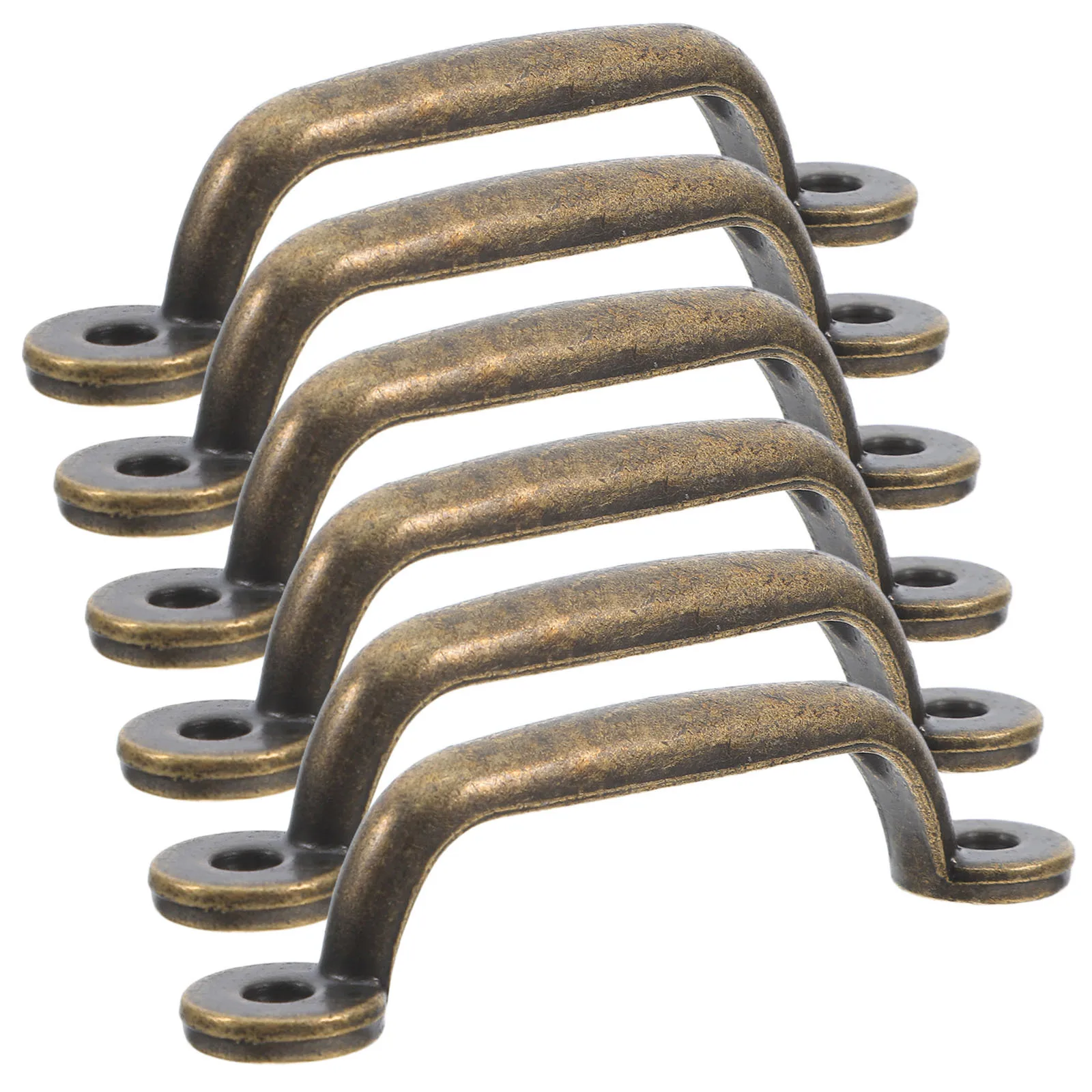 

6Pcs Minimalist Metal Drawer Pulls Bronze Cabinet Handles Finish Furniture Hardware for Wardrobes Kitchen Bedrooms