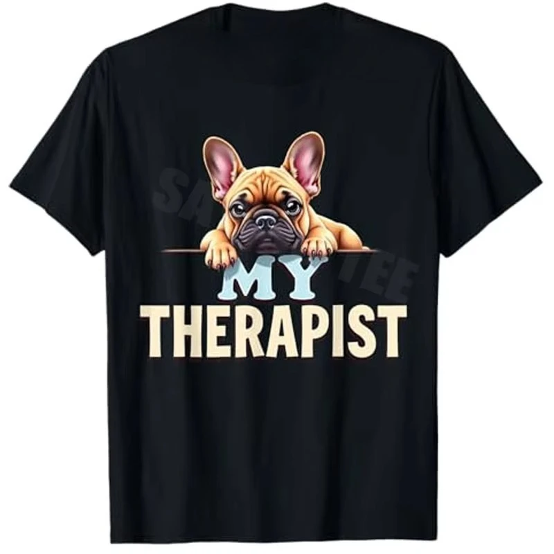 مضحك Frenchie GSD Shep Puppy بلدي المعالج الفرنسية البلدغ الكلب تي شيرت Y2k الراعي الألماني الكلب عاشق الجرافيك الأعلى لطيف الصلصال الكلب المحملة