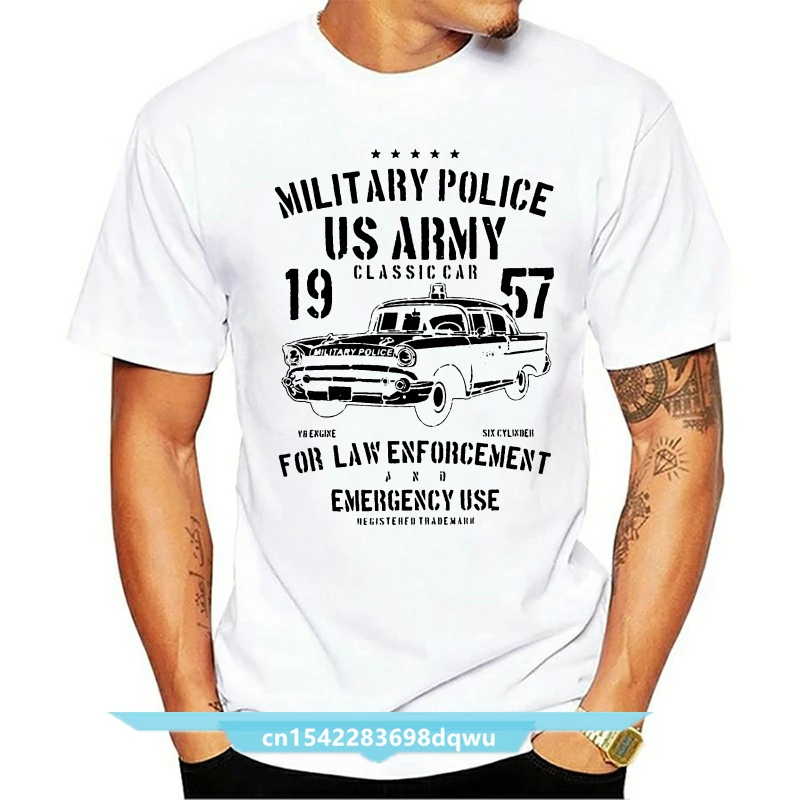 Military Police US Army T-shirt Classic Car T-shirt Funny T-shirt Graphic Tee Gift For Him Organic Cotton Men T Shirt