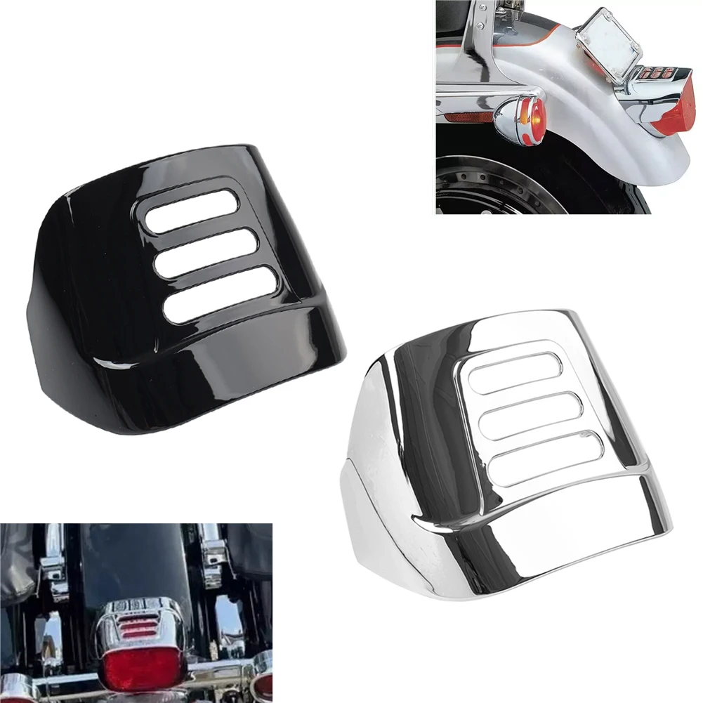 

Black/Chrome Motorbike Slotted Rear Tail Light Visor Cover Plastic For Harley Tri Glide FLHTCUTG 2009-2022 For FLHXXX 2010-2011