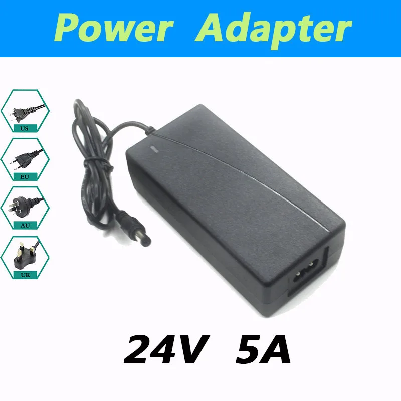 

24V 5A Game Console Mobile Hard Disk Power Adapter DC 5.5*2.1MM EU Plug US Plug