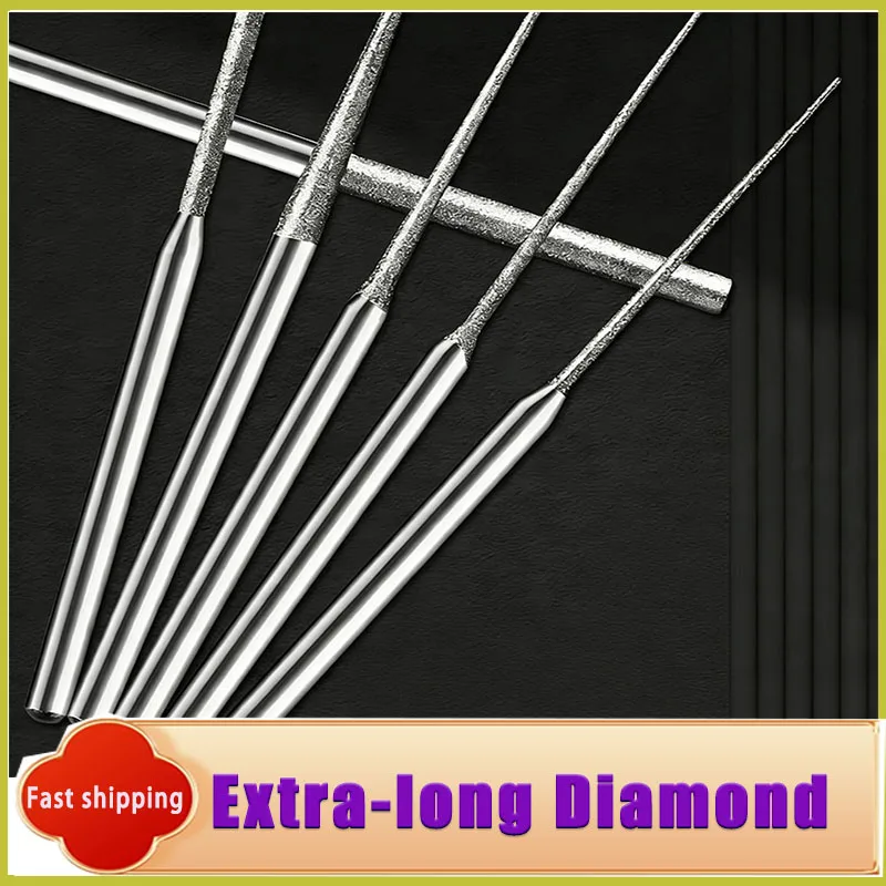 

Удлиненные алмазные шлифовальные иглы, износостойкий пневматический набор шлифовальных головок для обработки необработанного нефрита и камня, для снятия оболочки и сверления