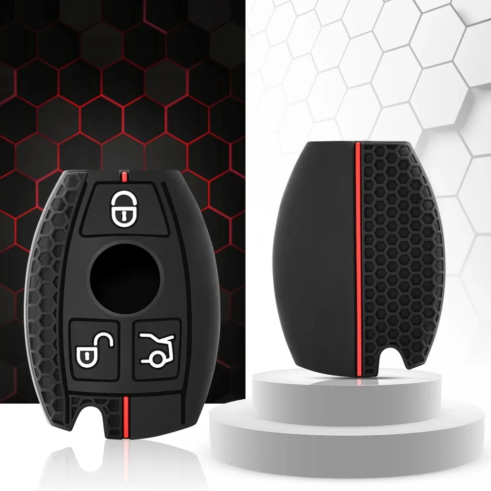 Silicone Car Key Case Cover for Mercedes Benz A B C E Class GLS GLA GLK GLC CLS CLA AMG W204 W205 W212 W463 W176 Keychain Fob