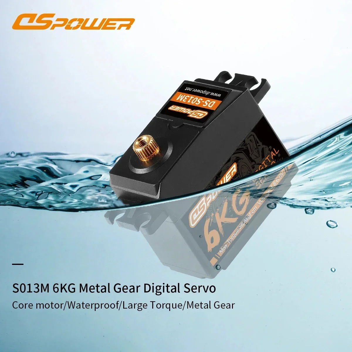 DSpower 6KG Mini Digital Servo Waterproof Metal Gear Servo 4.8~6.0V for RC Car Boat Helicopter Aircraft Plane Drone Model Toys