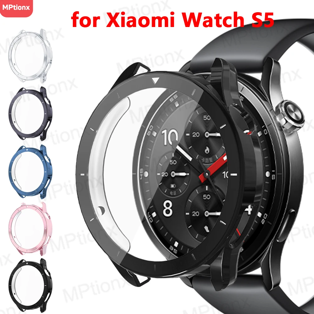 Soft TPU Cover For Xiaomi Watch S5 Smart Full Anti-Scratch Screen Protector Bumper Protective Case For Mi Watch S5 Accessories