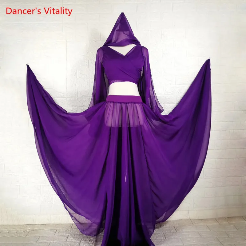 Belly Dancer Female Child Adult Elegant Tulle Robe Practice Clothes Girl Long Skirt High-end Custom Performance Clothing Suit