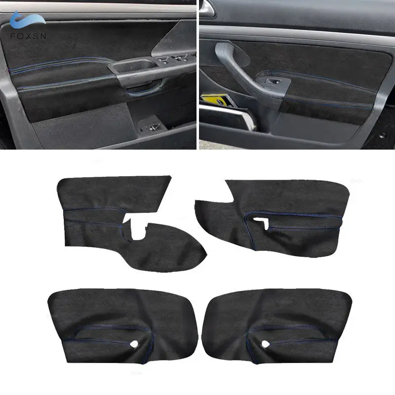 only LHD 4 Doors Car Door Armrest Panel Skin Cover Suede Leather Trim For VW Golf 5 MK5 Jetta 2005 2006 2007 2008 2009 2010