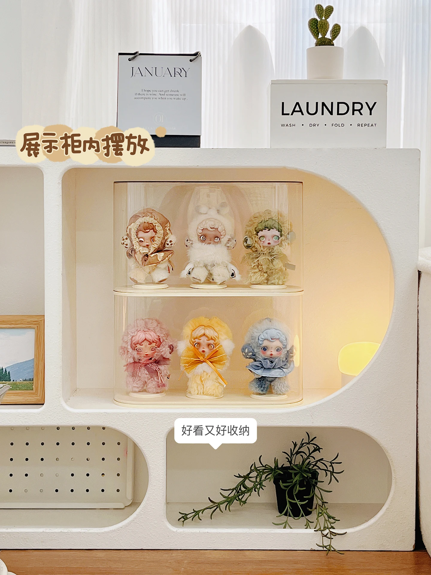 2026 جديد صندوق أعمى عرض موقف الغبار أفخم الدمى عرض خزانة ل LABUBU و SKULLPANDA قلادة الدمى المنظم صندوق