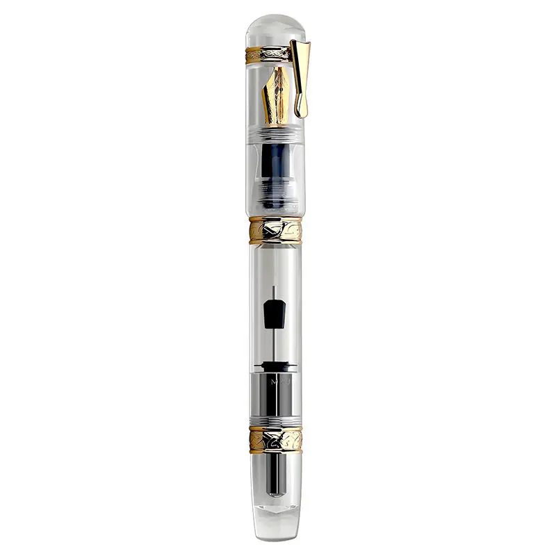 

MAJOHN C5 Push-type Vacuum Fountain Pen High Transparent Demonstrator 3 Optional Nibs Large Ink Volume Business Birthday Gift