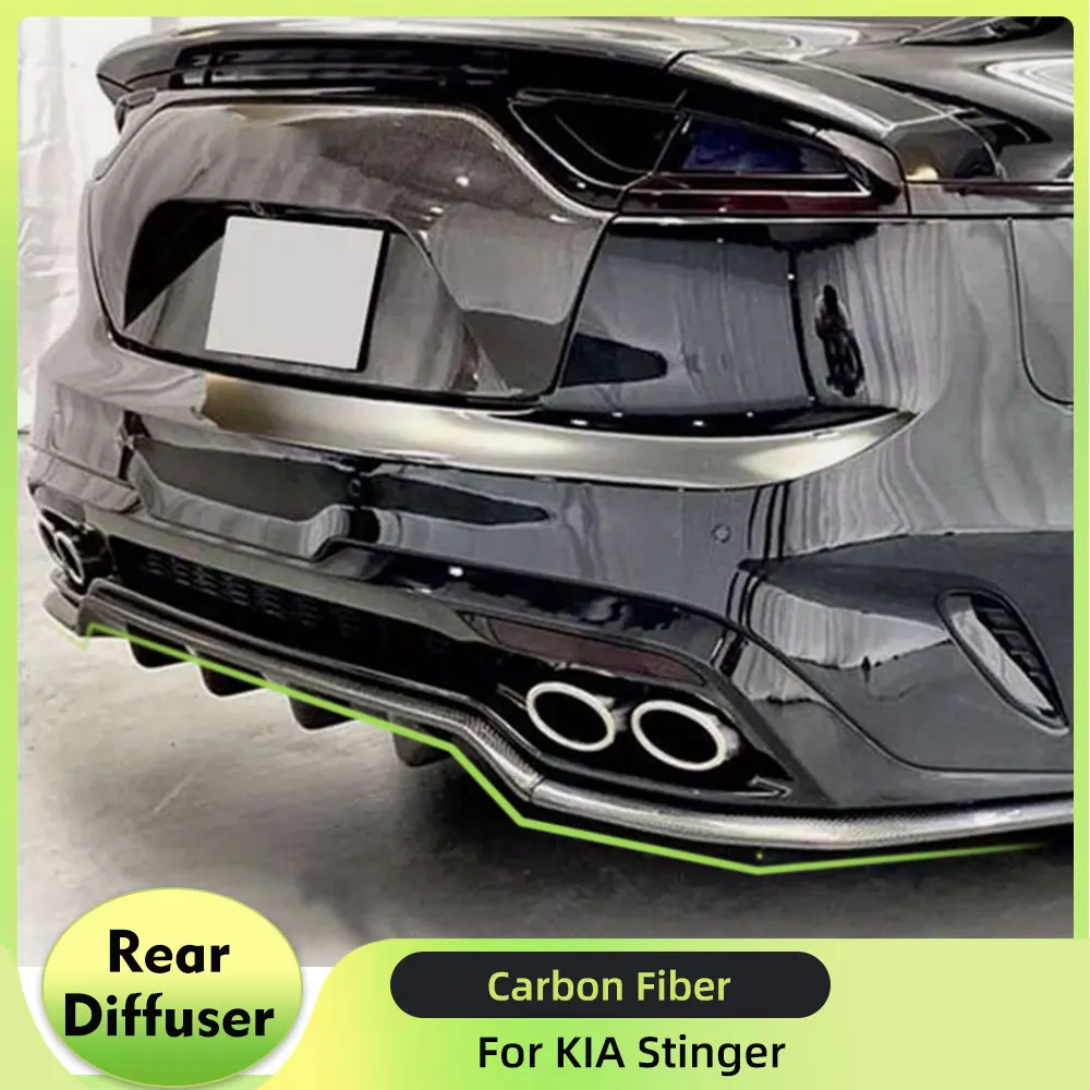 Carbon Fiber Car Rear Bumper Diffuser Lip Spoiler For KIA Stinger GT EX Hatchback 4-Door 2018-2022 Rear Diffuser Spoiler Guard 