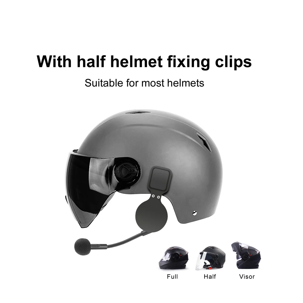 

Мотоциклетная Bluetooth-совместимая гарнитура для шлема 5,0, стереофонические наушники для мотоцикла, мобильный телефон, громкая связь, музыкальный плеер