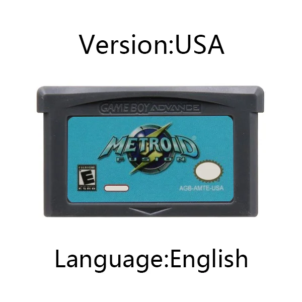 GBA Series Game Cartridge,32-bit Video Game Console Card,Fusion Zero Mission,US European Version For GBA/NDS