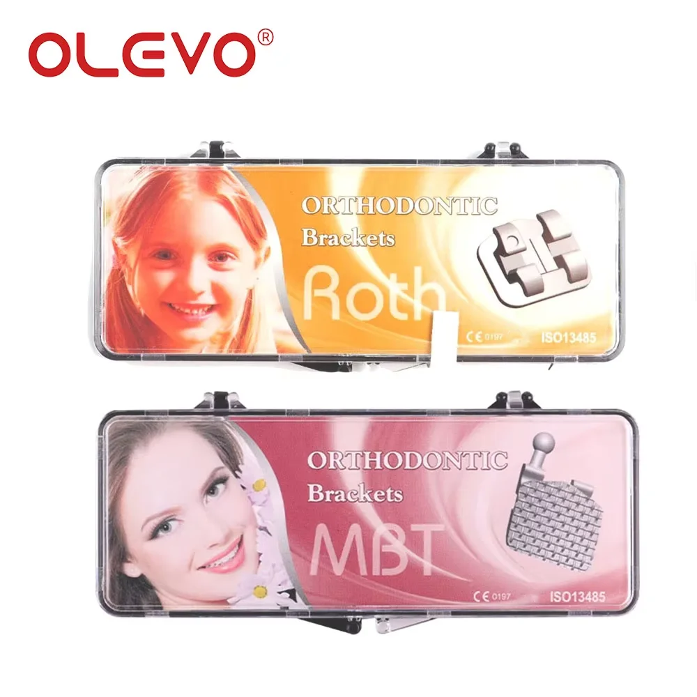 OLEVO 10 Kits Zahnkieferorthopädische Klammern Ortho Metallspangen Mesh Base Mini Split Roth MBT Slot 022/018 345 Haken Ortodoncia – Detail 5