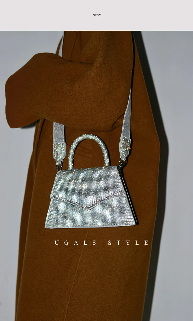 Sac à main de luxe pour femmes, pochette de soirée à paillettes et strass brillants, diamant, sac à main scintillant pour fête de mariage, sacoche à bandoulière
