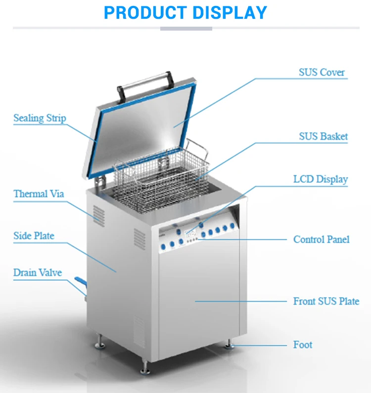 Dispositivo di pulizia ad ultrasuoni professionale da 1500W con detergente ad ultrasuoni industriale digitale in acciaio inossidabile