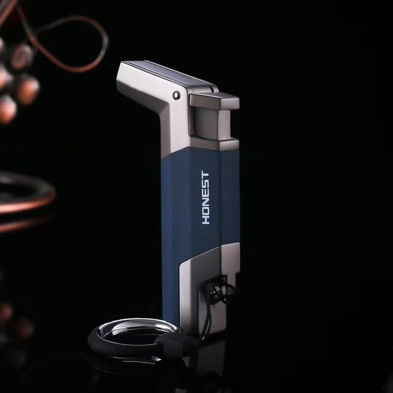 HONEST Elbow Metal Windproof Gas Lighter, Outdoor Fire-breathing Small Welding Torch with Portable Lanyard