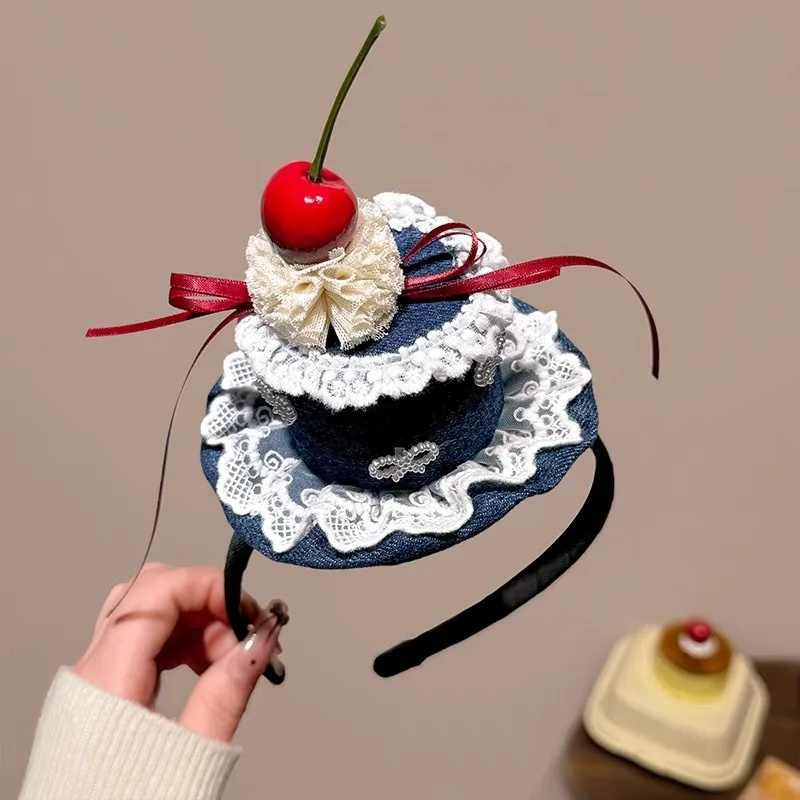 1Pcs Weiche und Niedliche Plüsch Geburtstag Haar Hoop Haar Clip Kuchen Erdbeere Geformt frauen Party/Party Foto dekoration Kopfbedeckungen – Detail 4