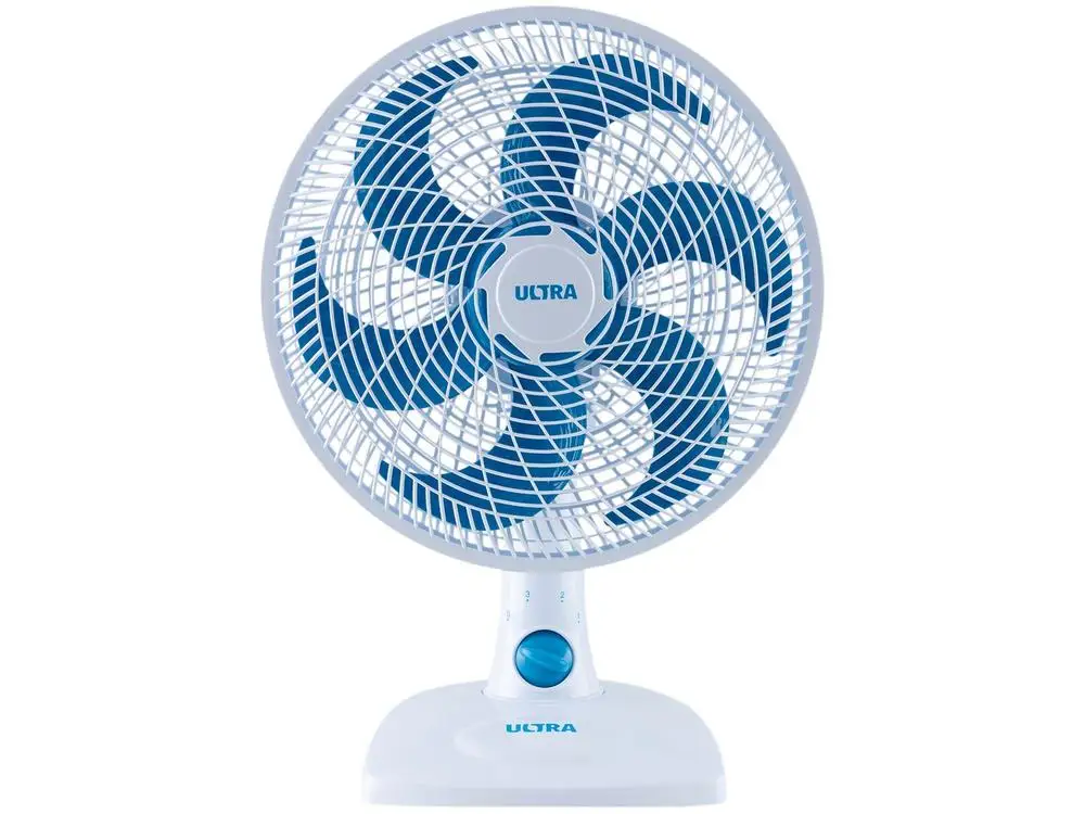 Ventilador de Mesa Ultra V-UT-30-01 30cm 6 Pás 3 Velocidades Branco e Azul - 220V