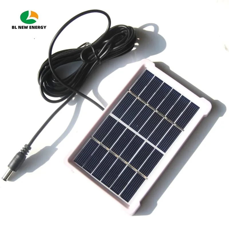 BUHESHUI 1W 6V Solar Cell with DC 5521 Cable 3M Polycrystalline Solar Panel Charger for 3.7V Battery Light 10PCS Free Shipping