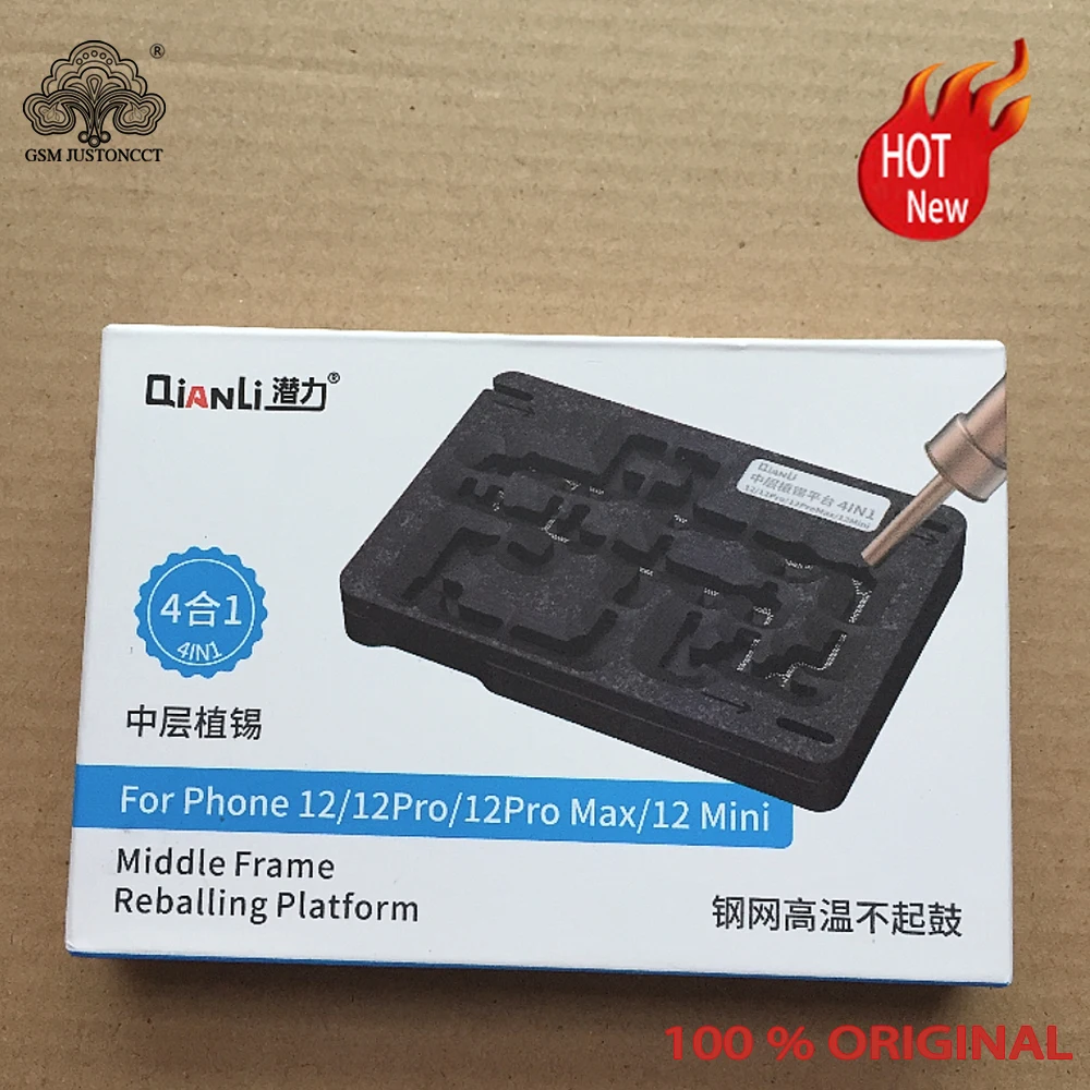 QianLi 4 in 1 Middle Frame Reballing Platform BGA Reballing Stencil Motherboard Fixture for iPhone 12 12PRO MIni Promax